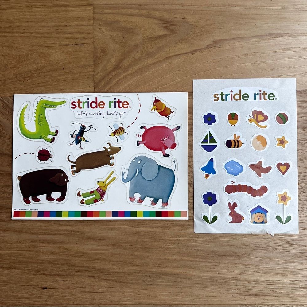 Stride Rite Sticker Sheets, Two Sheets, Approximately 25 Stickers